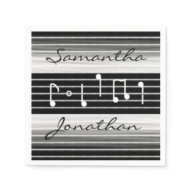 Bristles Musical Notes Personalized Paper Napkins