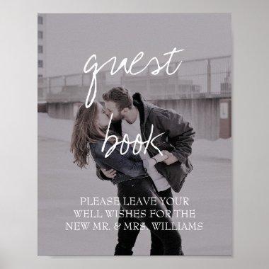 Brittany Photo Calligraphy Wedding Guest Book Sign