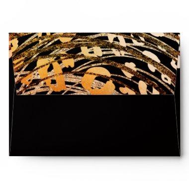 Bronze Orange Cheetah Print Exotic Invitations Envelope