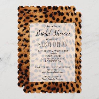 Brown and Black Cheetah Animal print Invitations