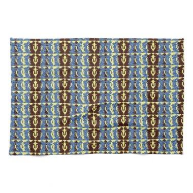 Brown and Blue Figures Kitchen Towel