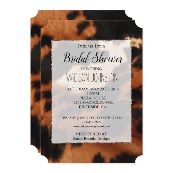 Brown Black Cream Cowhide
