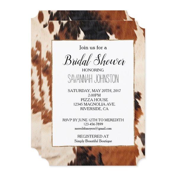 Brown Black White Cowhide