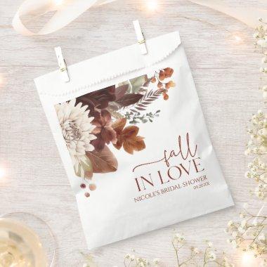 Brown Burgundy Fall In Love Floral  Favor Bag
