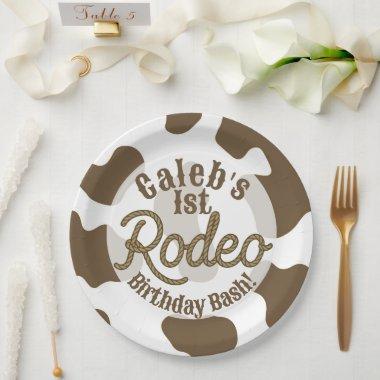 Brown Cow Print Country Western Rodeo Party Paper Plates