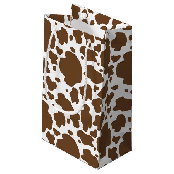 Brown Cow Spots Faux Cowhide Pattern Small Gift Bag