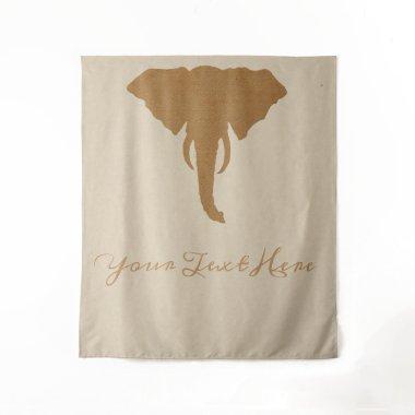 Brown Elephant Head Rustic Safari Chic Jungle Tapestry