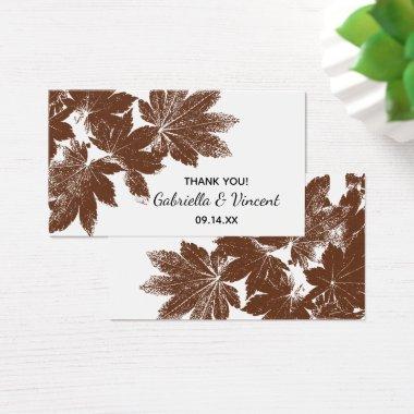 Brown Fall Leaf Stamp Wedding Favor Tag