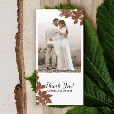 Brown Fall Maple Leaf Stamp Thank You