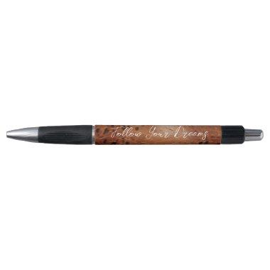 Brown Faux Leather Pen