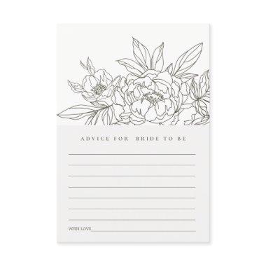 Brown Floral Sketch Advice For Bride Bridal Shower Enclosure Invitations