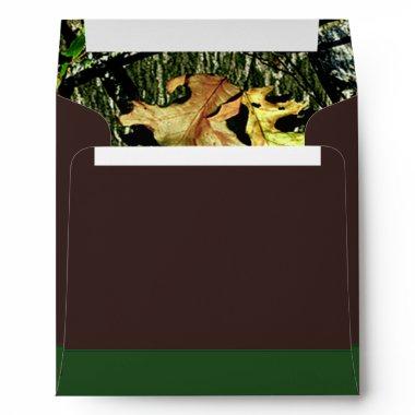 Brown & Green Hunting Camo Wedding Envelopes