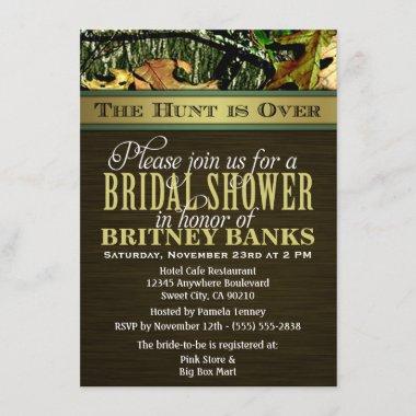 Brown Hunting Camo Bridal Shower Invitations