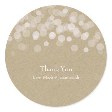 Brown Paper Simple Rustic Wedding Favor Classic Round Sticker