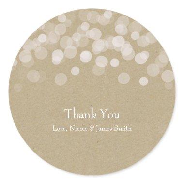 Brown Paper Simple Rustic Wedding Favor Classic Round Sticker