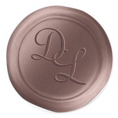 Brown Sugar 2 Letter Monogram Wax Seal Stickers