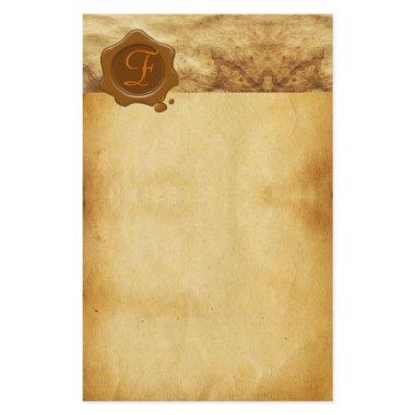 BROWN WAX SEAL PARCHMENT Monogram Stationery