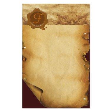 BROWN WAX SEAL PARCHMENT Monogram Stationery