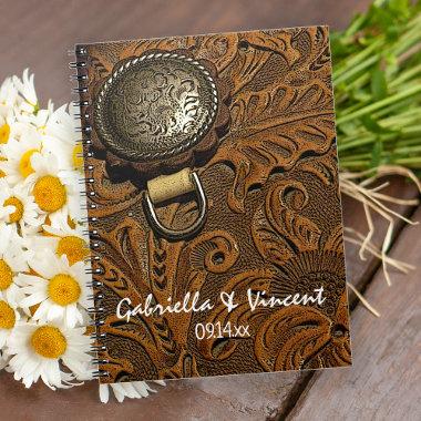 Brown Western Saddle Country Wedding Notebook