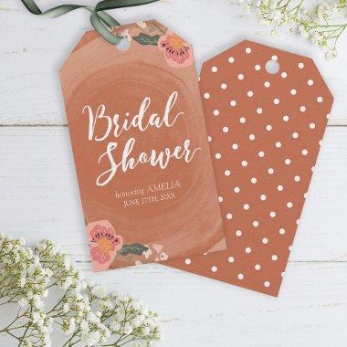 Brown Wood Rustic Floral  Gift Tags
