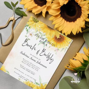 Brunch and Bubbly Autumn Sunflowers Invitations