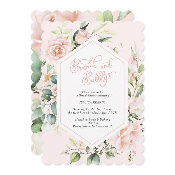 Brunch and bubbly blush chic watercolor floral