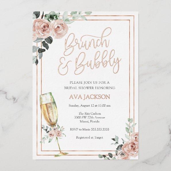 Brunch and Bubbly Blush Florals  Foil