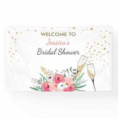 Brunch and bubbly Bridal shower banner Champagne