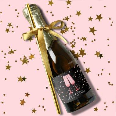 Brunch and Bubbly  Black Mini Sparkling Wine Label