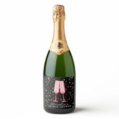 Brunch and Bubbly  Black Sparkling Wine Label