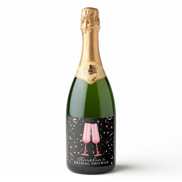 Brunch and Bubbly  Black Sparkling Wine Label