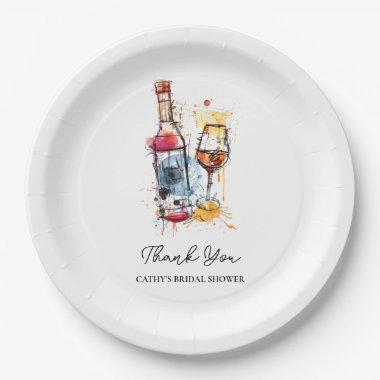 Brunch and Bubbly Bridal Shower Champagne 9" Round Paper Plates