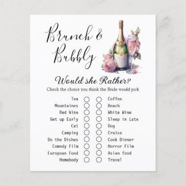 Brunch and Bubbly Bridal Shower Game Invitations