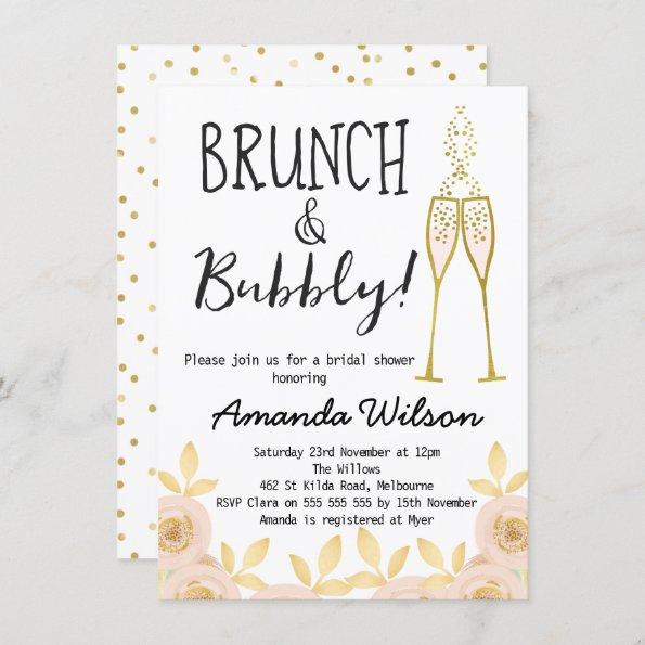 Brunch And Bubbly Bridal Shower Invitations
