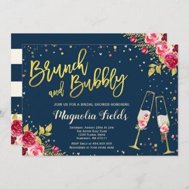 Brunch And Bubbly Bridal Shower Invitations Floral