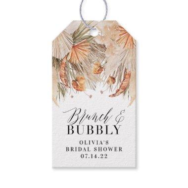 brunch and bubbly Bridal shower pampas botanical Gift Tags