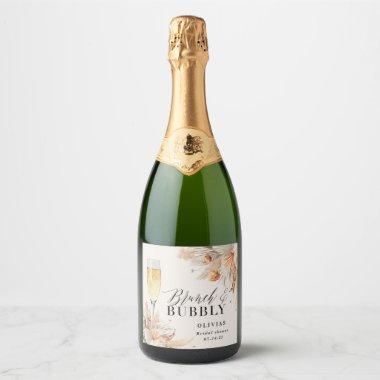 brunch and bubbly Bridal shower pampas grass Champ Sparkling Wine Label