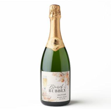 brunch and bubbly  pampas grass Champ Sparkling Wine Label