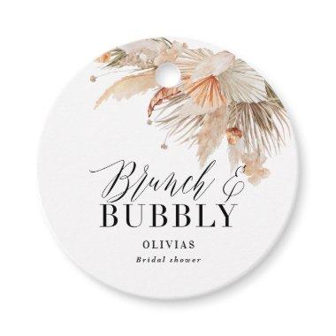 brunch and bubbly Bridal shower pampas grass Favor Tags