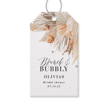 brunch and bubbly Bridal shower pampas grass Gift Tags