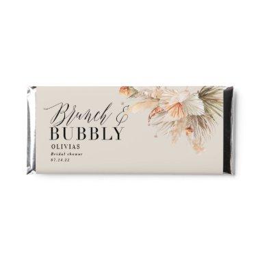 brunch and bubbly Bridal shower pampas grass Hershey Bar Favors