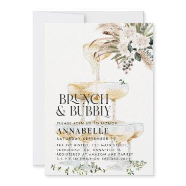 brunch and bubbly Bridal shower pampas grass Invit Invitations