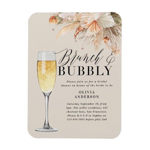brunch and bubbly Bridal shower pampas grass Invit Magnet