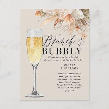 brunch and bubbly Bridal shower pampas grass Invit PostInvitations