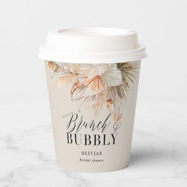 brunch and bubbly Bridal shower pampas grass Paper Cups