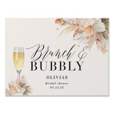 brunch and bubbly  pampas grass Sign