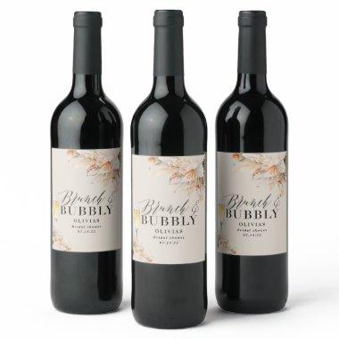 brunch and bubbly  pampas grass Wine Wine Label