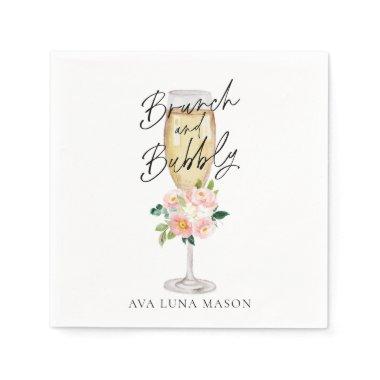 Brunch and Bubbly Bridal Shower Personalized Napkins