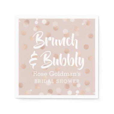 Brunch and Bubbly  Rose Gold Confetti Napkins