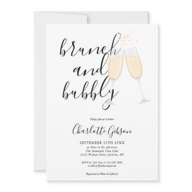 Brunch And Bubbly Bridal Shower Signature Script Invitations